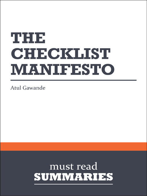 Title details for The Checklist Manifesto - Atul Gawande by Must Read Summaries - Wait list